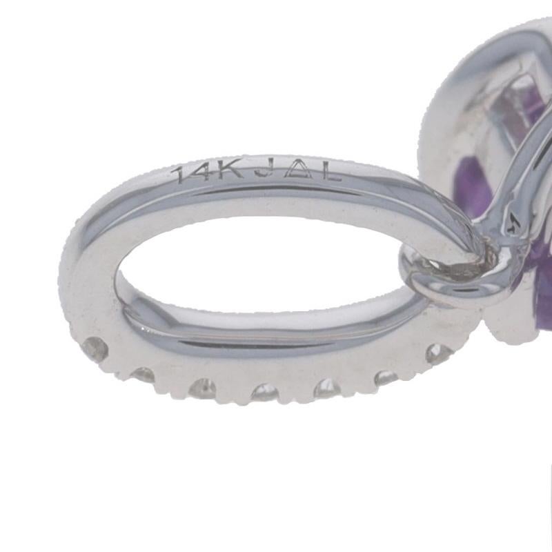 Sechseckiger Amethyst-Diamant-Anhänger aus Weißgold - 14k Hexagon 1,12ctw Geometrisch Damen im Angebot