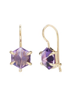 Amethyst 6, 4ct 18k Yellow Gold Earrings