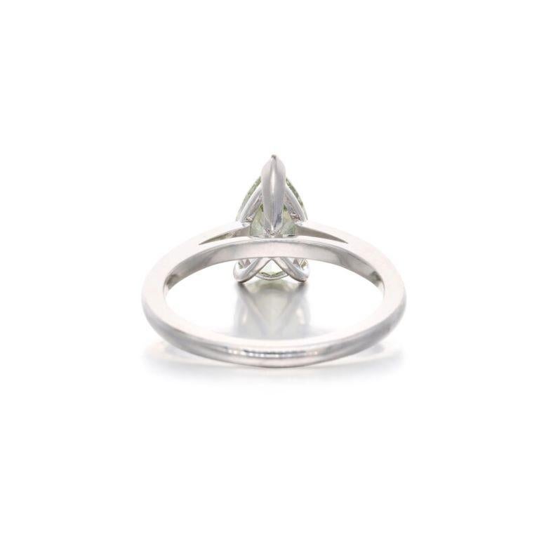 Modern GIA Certified 1.76 Cts Fancy Deep Grayish Yellowish Green Diamond Ring For Sale