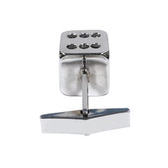 White Gold and Black Diamond Dice Cufflinks