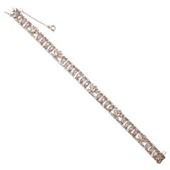 Pulsera de oro blanco y diamantes talla rosa coroné