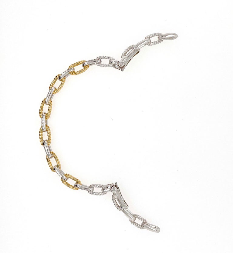 Modern White Gold and Diamond Bangle Bracelet For Sale