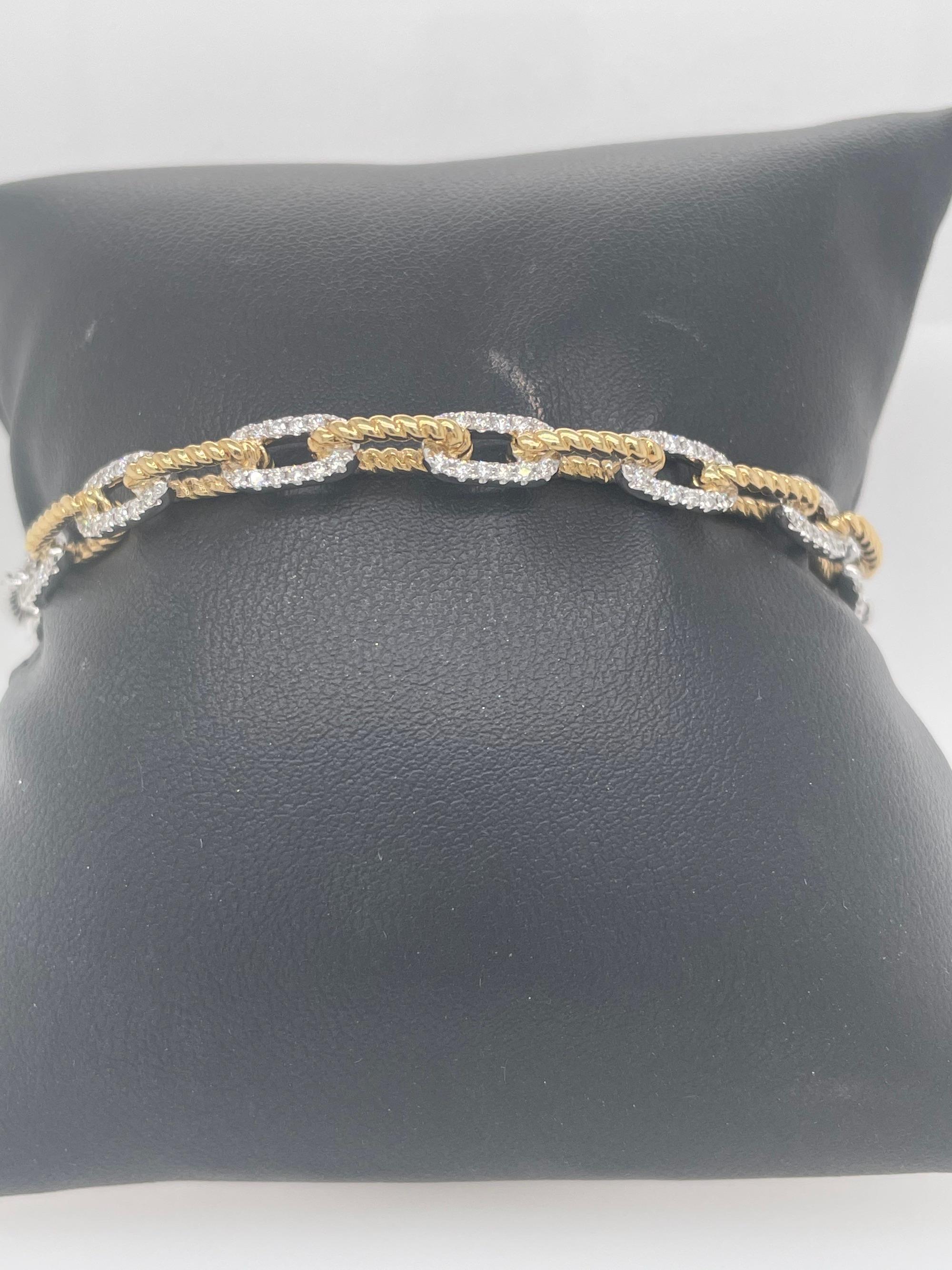 Brilliant Cut White Gold and Diamond Bangle Bracelet For Sale