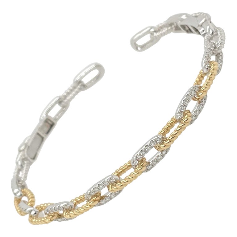 White Gold and Diamond Bangle Bracelet For Sale