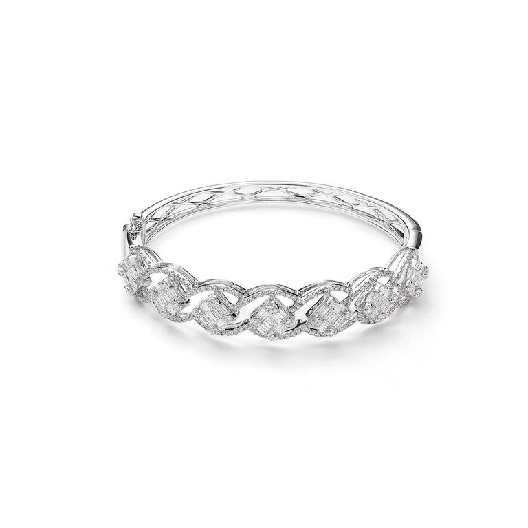 White Gold and Diamond Bangle For Sale at 1stDibs