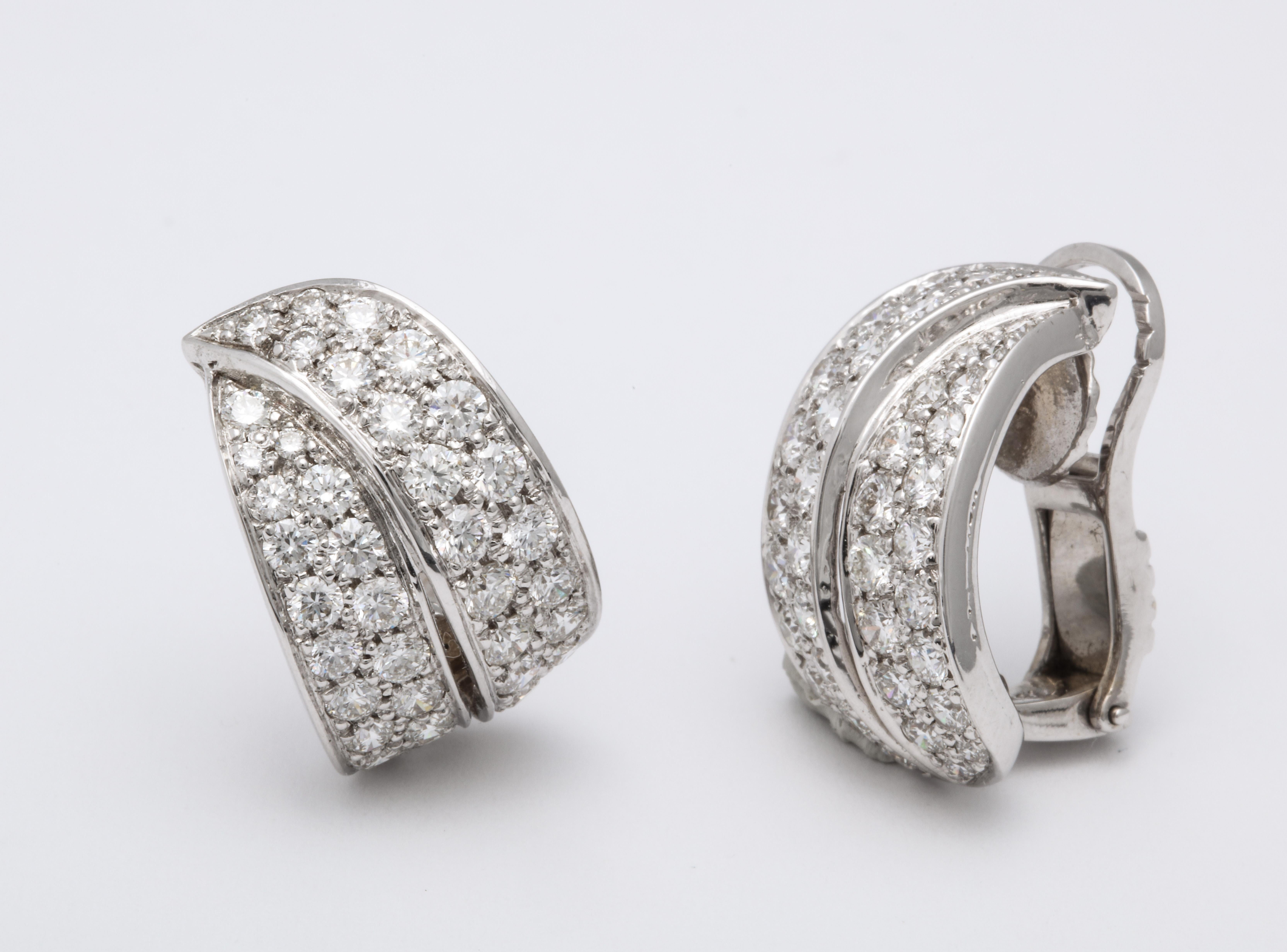 Contemporary White Gold and Diamond Cocktail Earrings For Sale