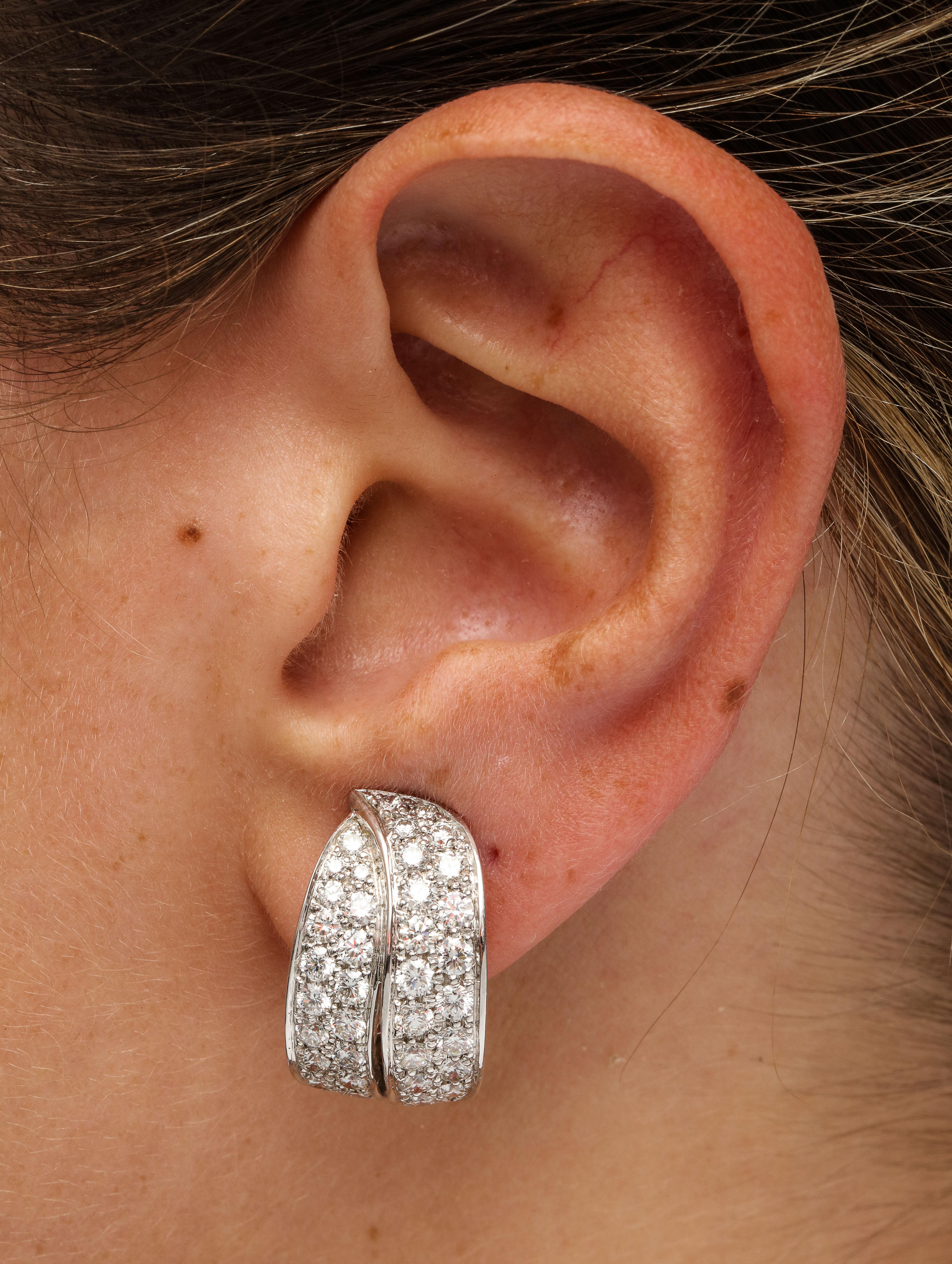 White Gold and Diamond Cocktail Earrings For Sale 1