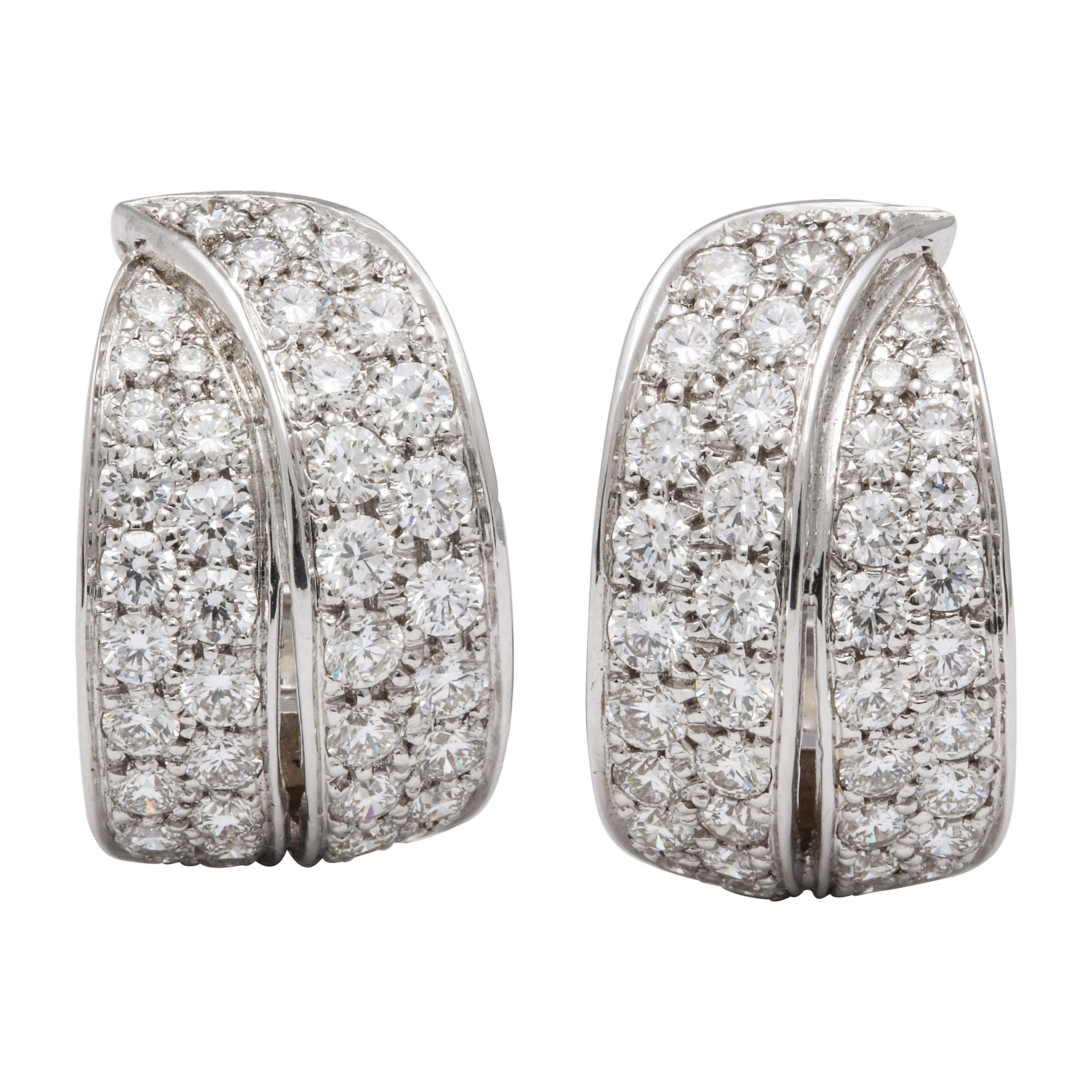 White Gold and Diamond Cocktail Earrings For Sale