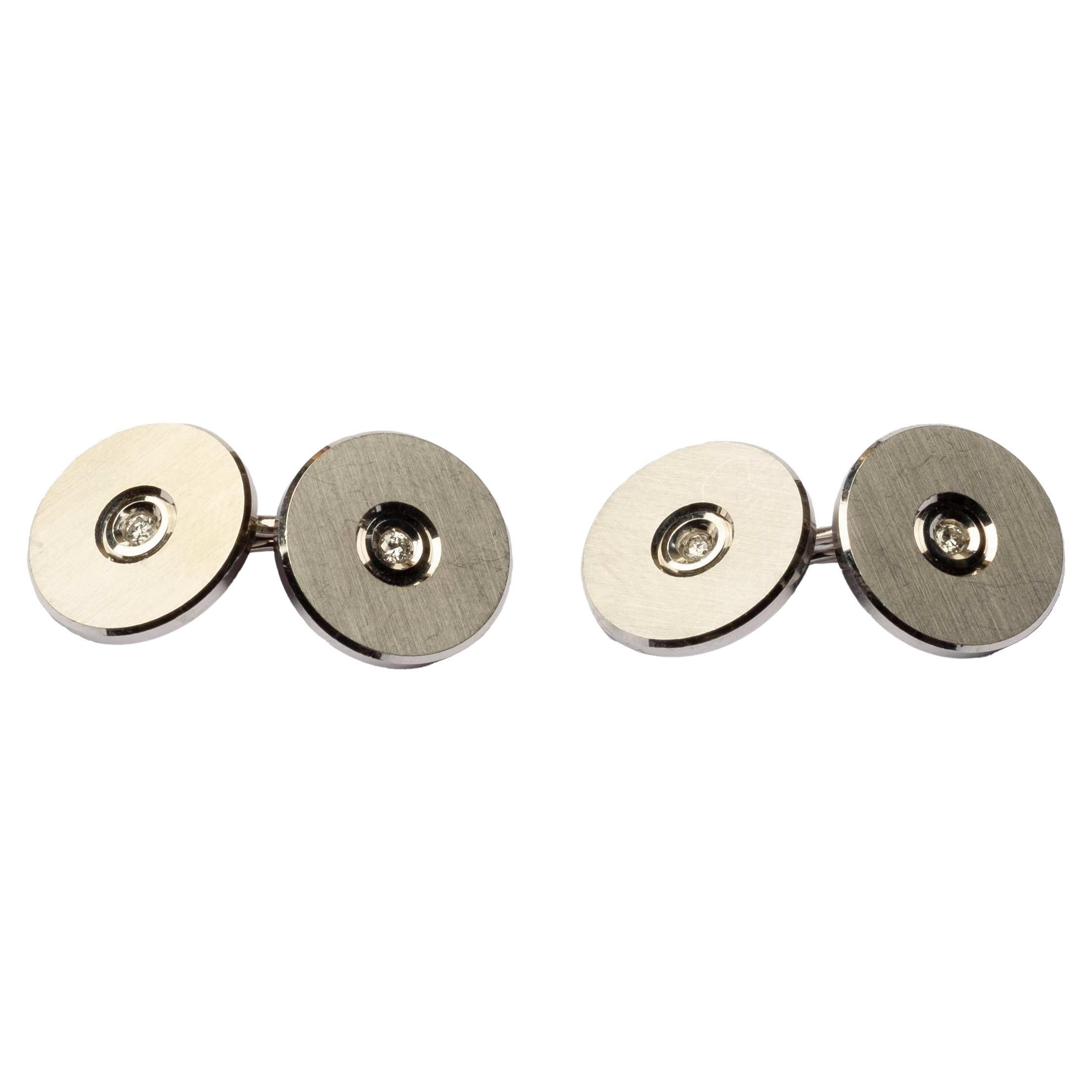 White Gold And Diamond Cufflinks