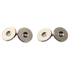 White Gold And Diamond Cufflinks