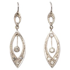 White gold and diamond drop earrings