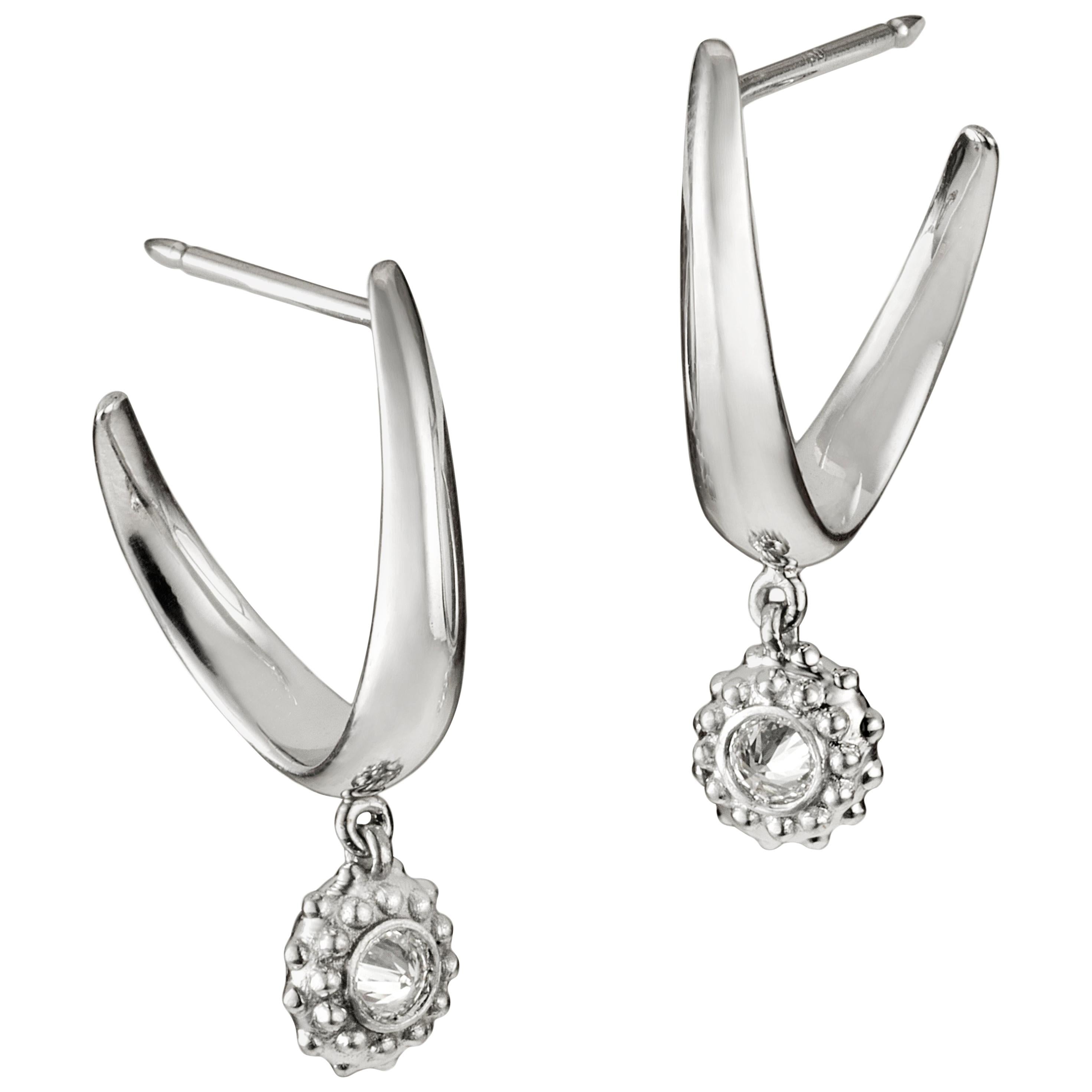 AnaKatarina White Gold and Diamond Earrings For Sale