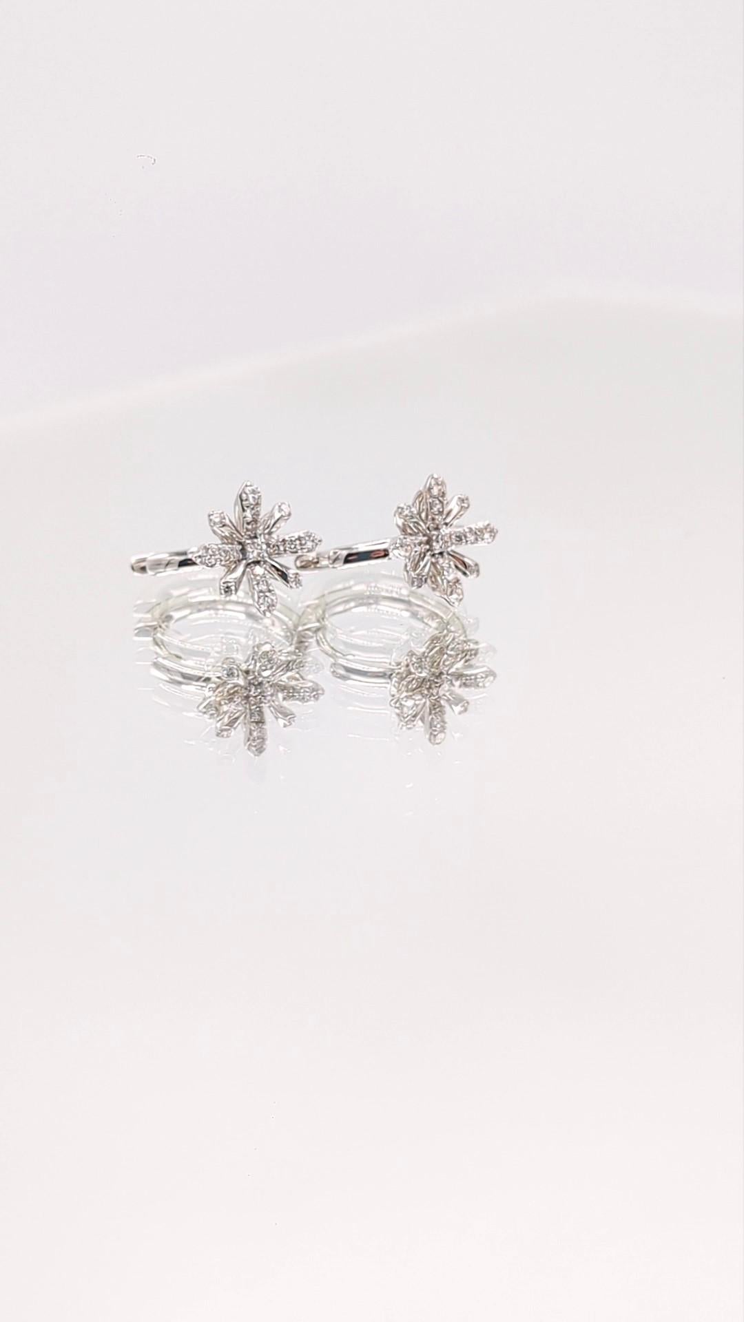 Aro Edelweiss Sunshine de oro blanco y diamantes  Pendientes Contemporáneo en venta