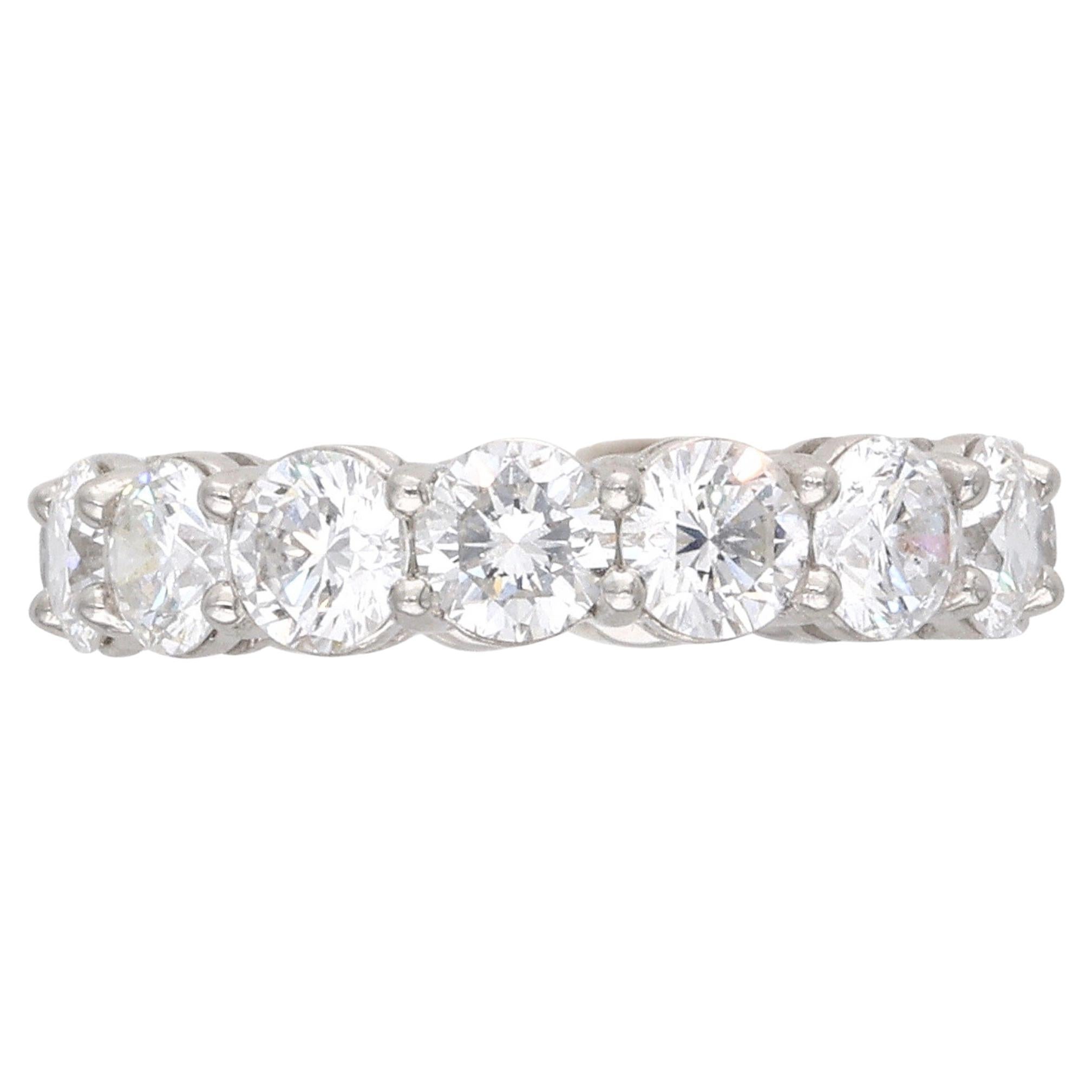 White Gold and Diamond Eternity Band Ring For Sale