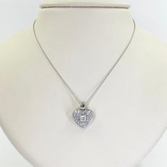 White Gold and Diamond Heart Locket Pendant