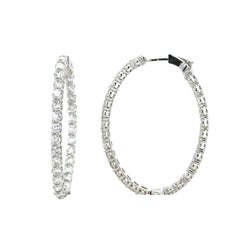 White Gold and Diamond Hoop Earrings