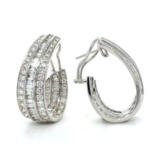 White Gold and Diamond Hoop Earrings