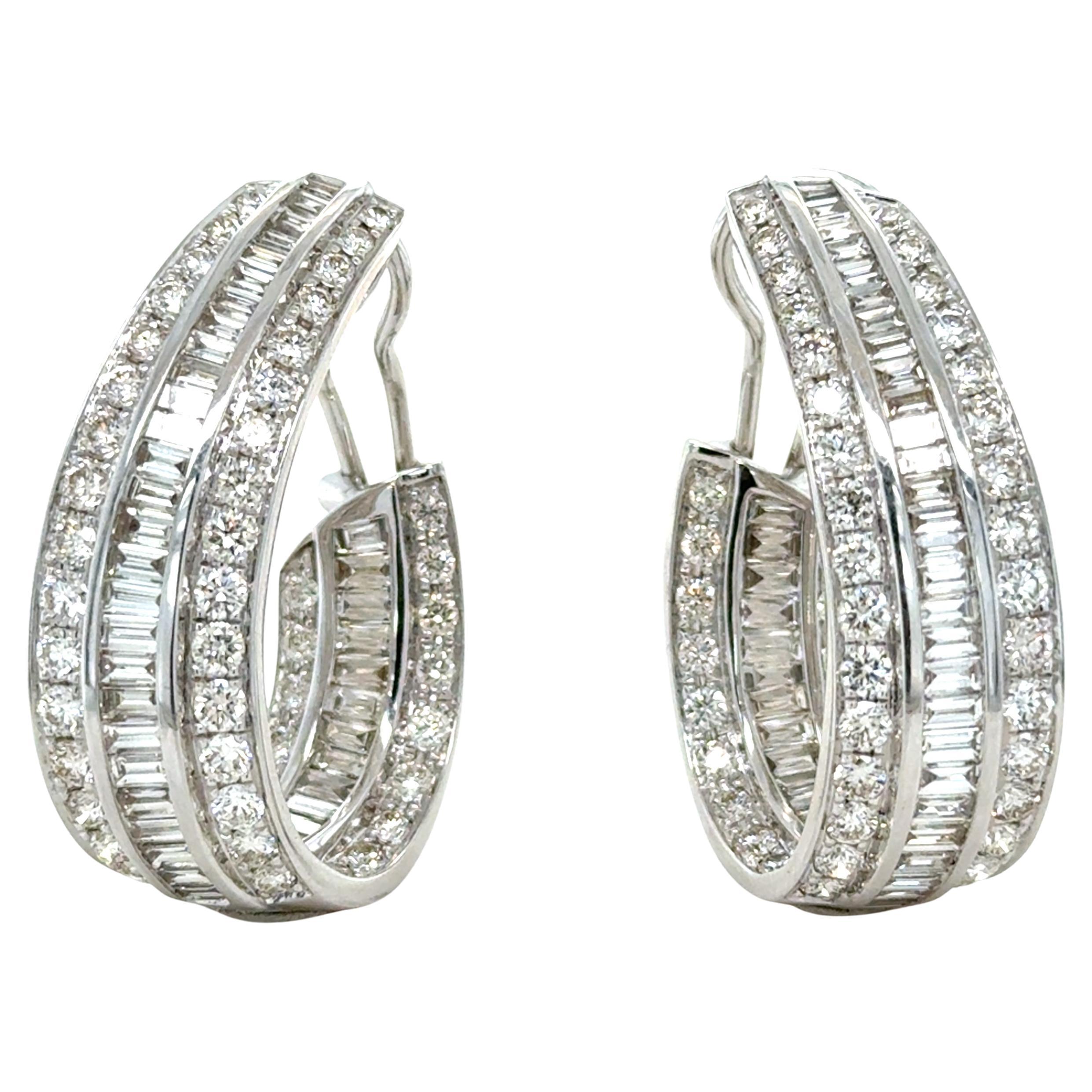 Pendientes de aro de oro blanco y diamantes