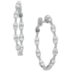 White Gold and Diamond Hoop Earrings