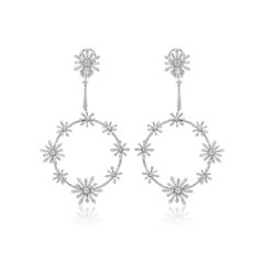 White Gold and Diamond Hoop Earrings Edelweiss Sunshine collection