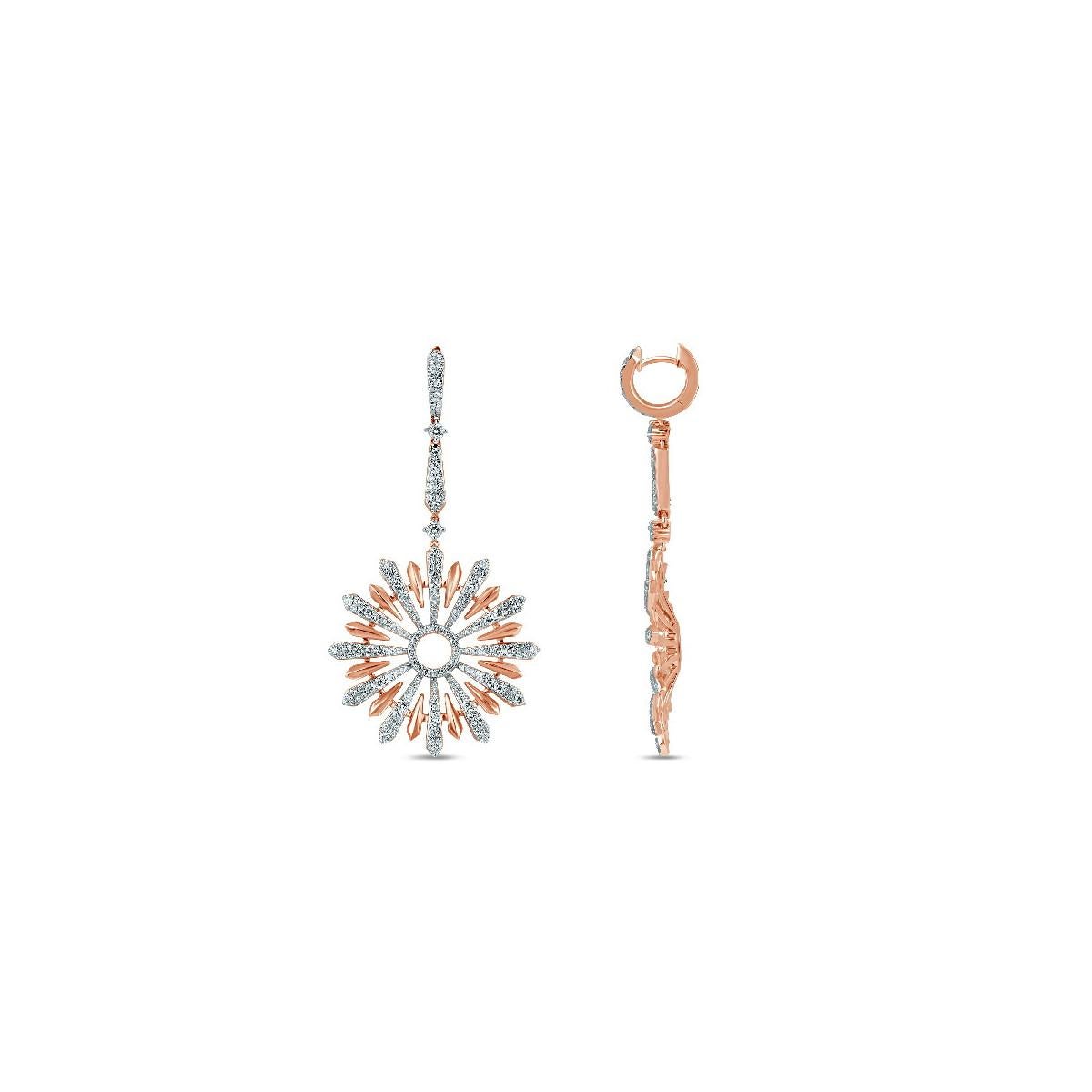 Weißgold und Diamant-Reifenanhänger-Ohrringe (Zeitgenössisch) im Angebot