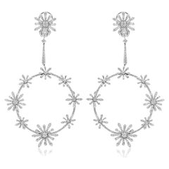 White Gold and Diamond Hoop Earrings Edelweiss Sunshine collection
