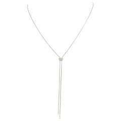 White Gold and Diamond Lariat Necklace