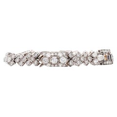 Vintage White Gold and Diamond Link Bracelet