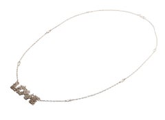 White Gold and Diamond LOVE Necklace