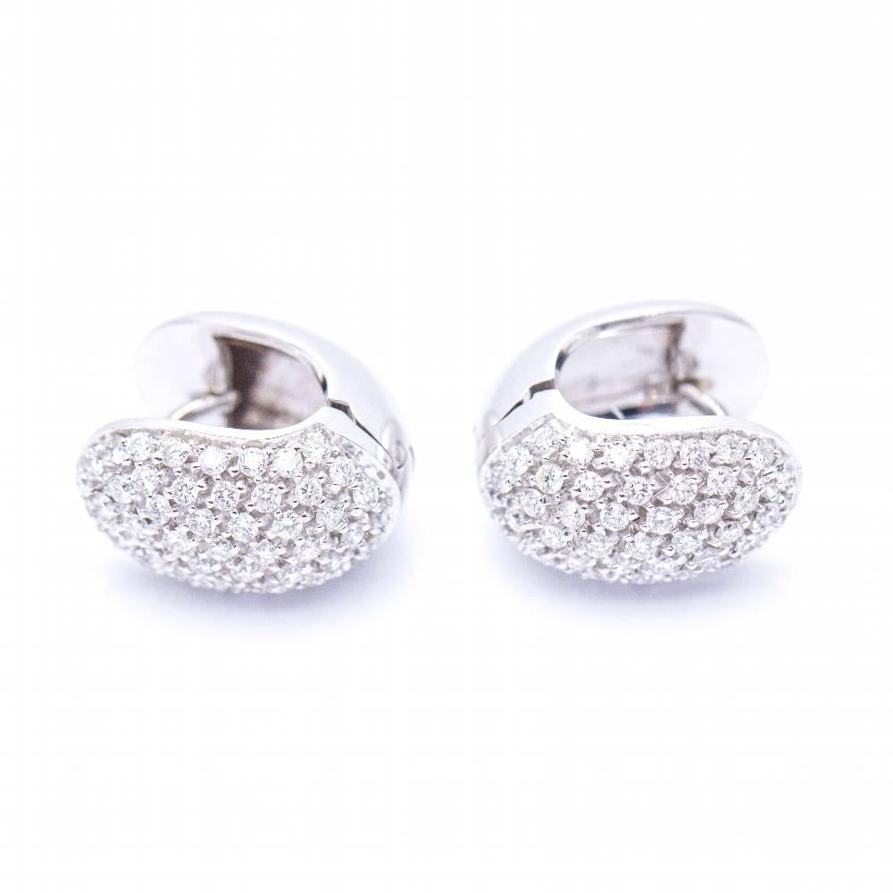 Women's White Gold and Diamond Pavé Earrings For Sale