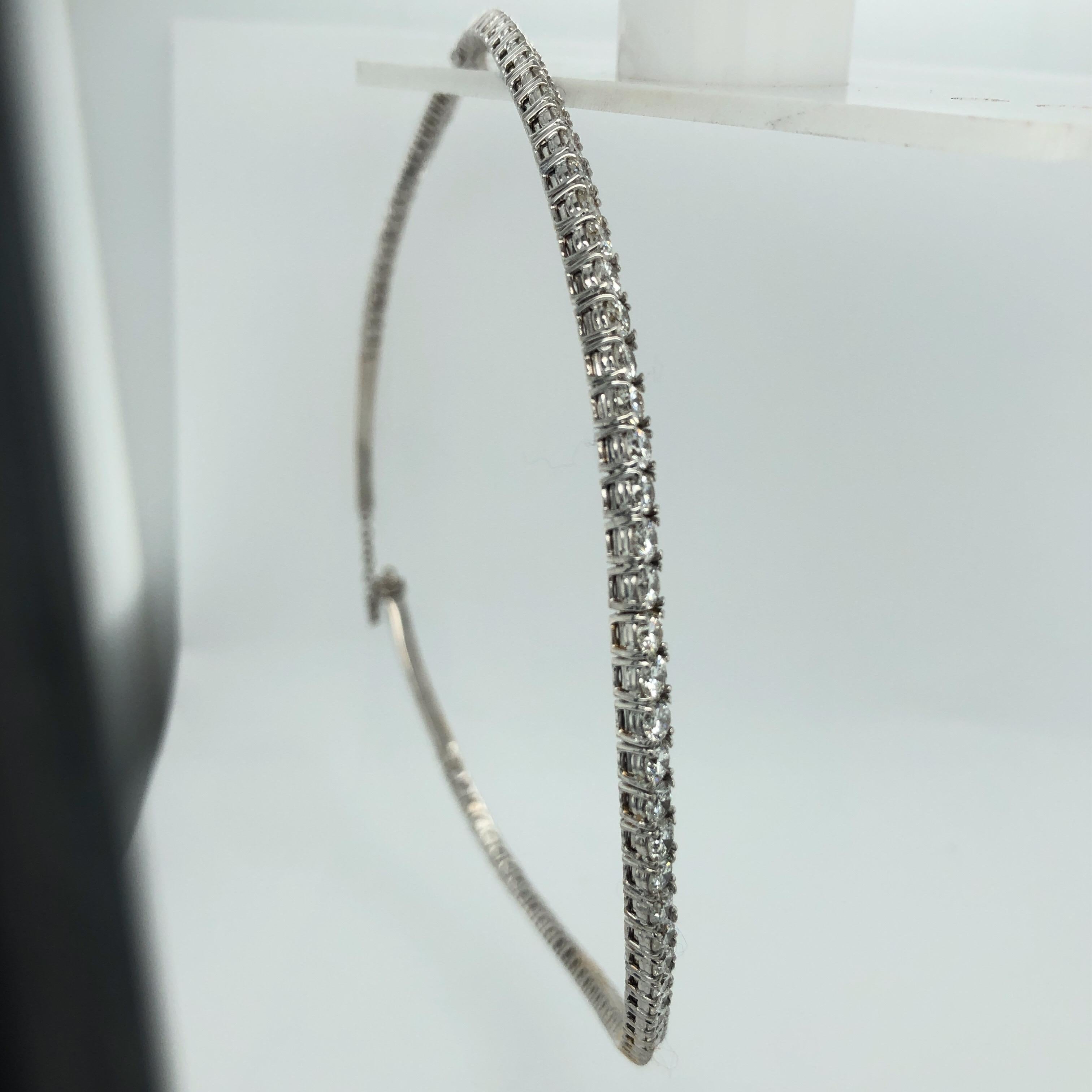 Modern White Gold and Diamond Straightline Diamond Collar Necklace