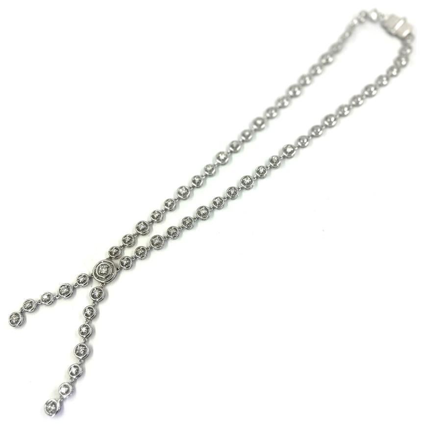 Collana a Y in oro bianco e diamanti in vendita 2