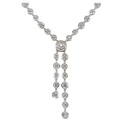 White Gold and Diamond Y Necklace