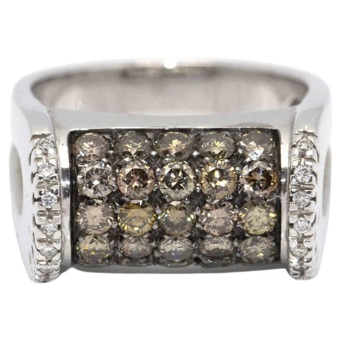 White Gold and Diamonds Champagne Ring For Sale