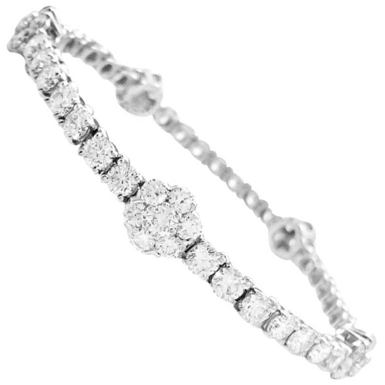 White Gold and Diamonds Van Cleef and Arpels Tennis Bracelet at 1stDibs
