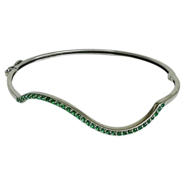 White Gold and Emerald Bracelet For Sale