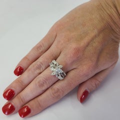 White Gold and Marquise Diamond Flower Ring