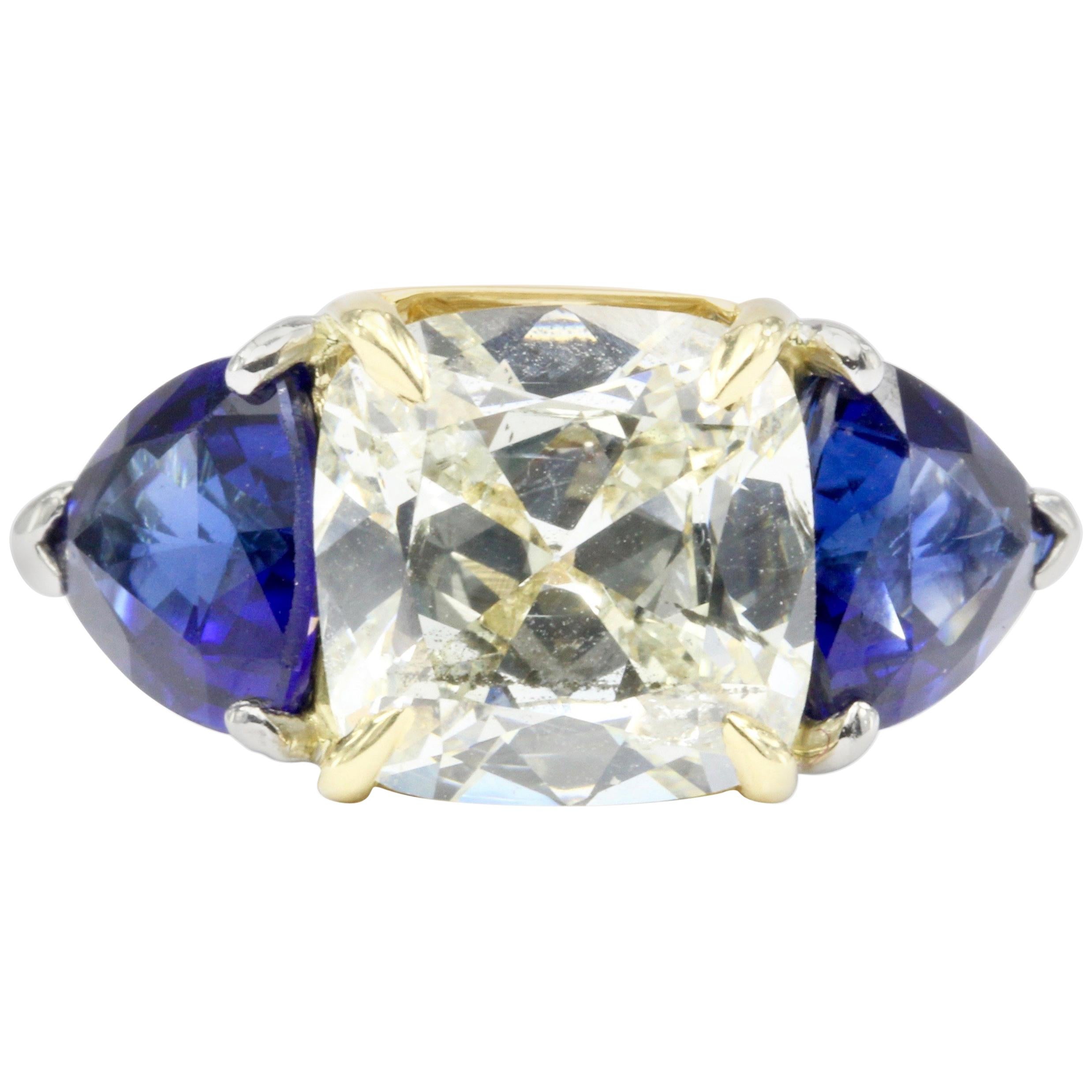 White Gold and Platinum 3.11 1.5 Carat Natural Sapphire Ring