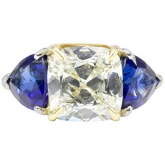 White Gold and Platinum 3.11 1.5 Carat Natural Sapphire Ring