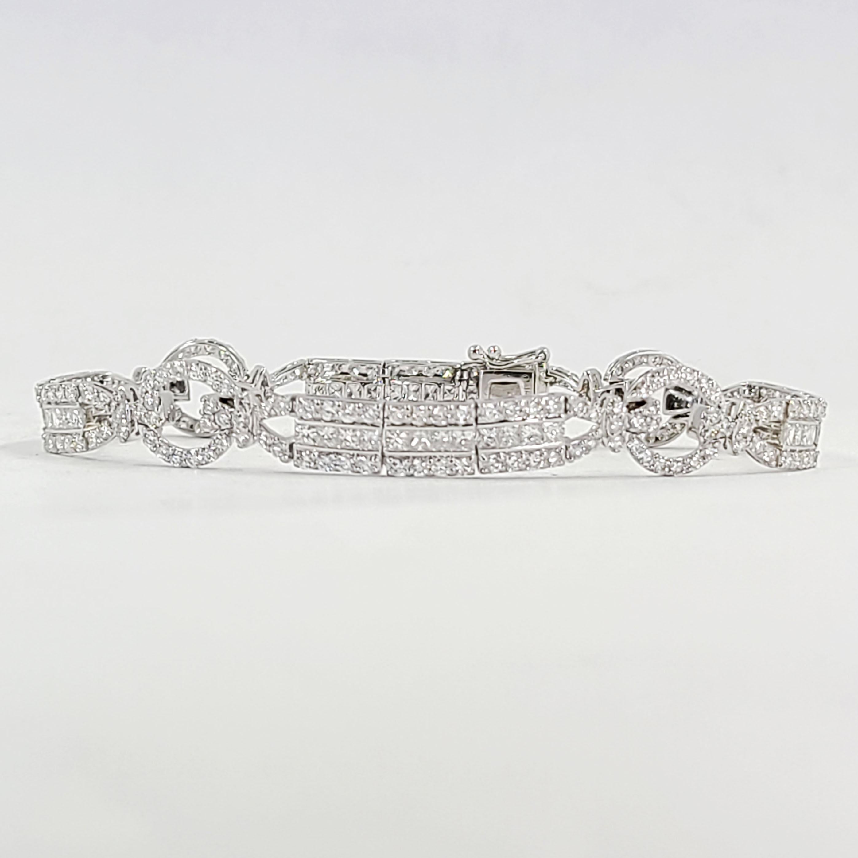 White Gold and Princess Cut Diamond Bracelet For Sale 2