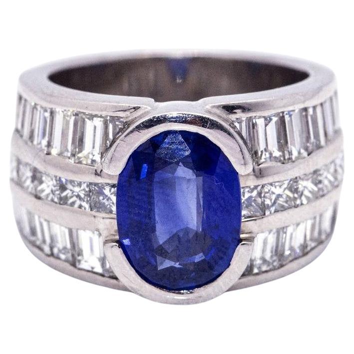 White Gold and Sapphire Ring CASHEMIRA For Sale