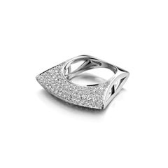 White Gold and White Diamond Lotus Ring