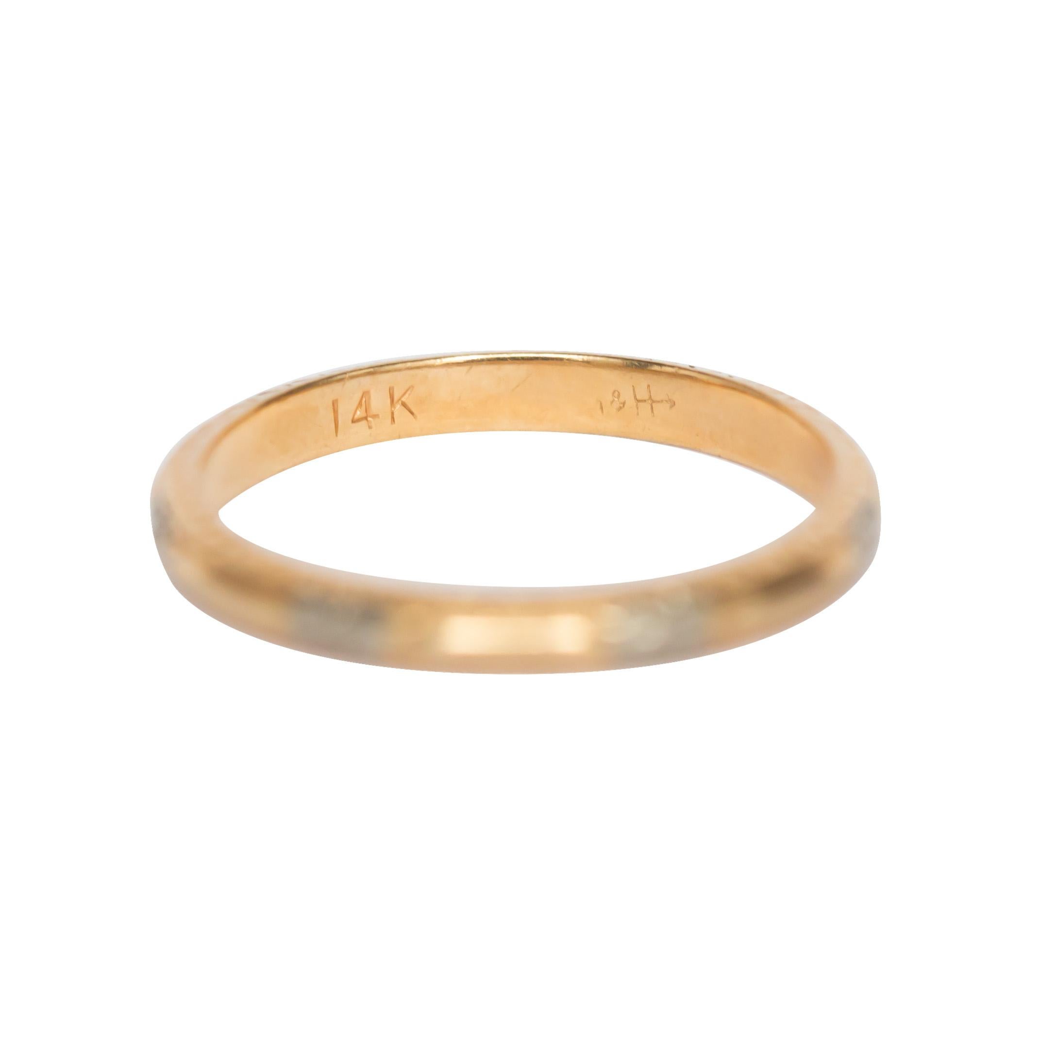 yellow gold wedding band with white gold engagement ring
