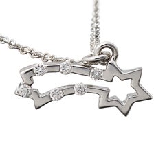 White Gold  andWhite Diamonds Christmas Star Pendant