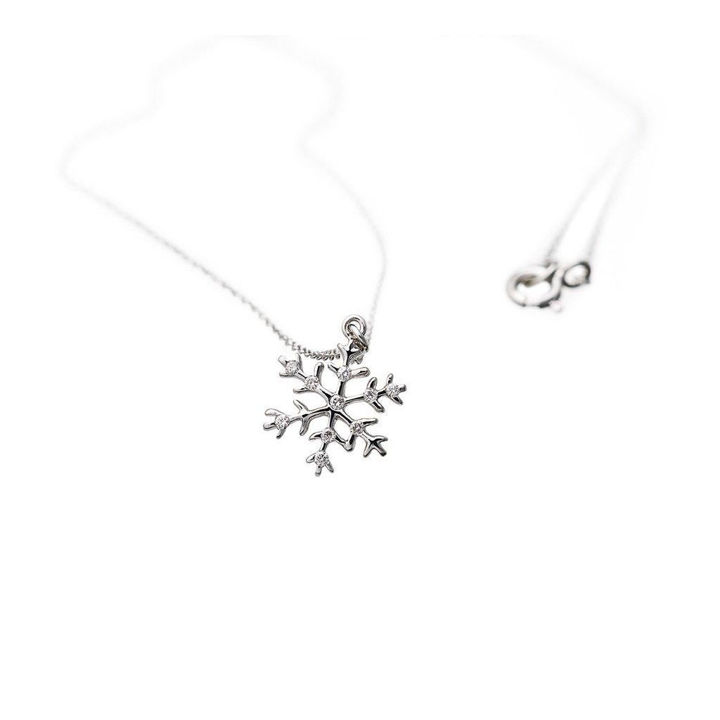 Weißgold  Weihnachtsstern-Anhänger mit weißen und weißen Diamanten   Damen im Angebot