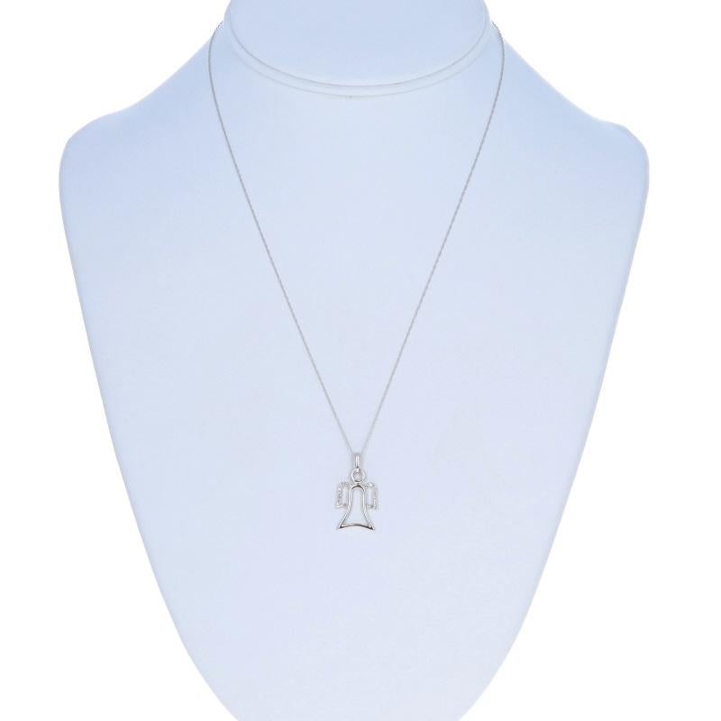 Collana con ciondolo a forma di angelo in oro bianco da 18