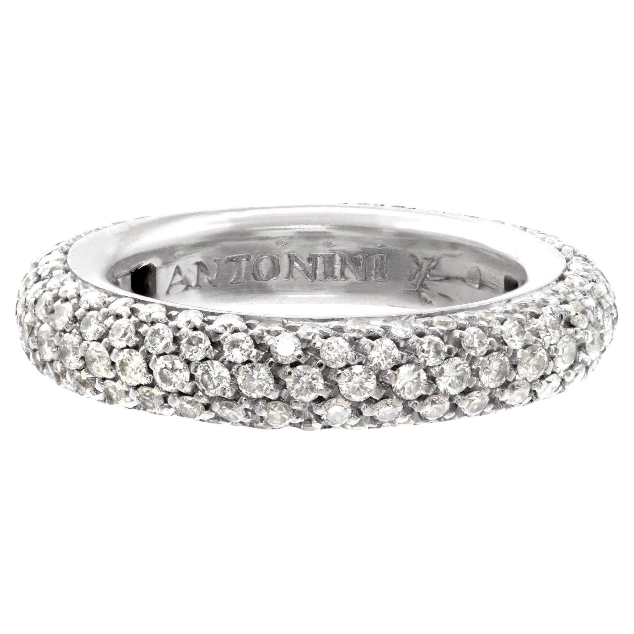 Bracelet d'éternité en or blanc Antonini avec diamants ronds de taille brillant