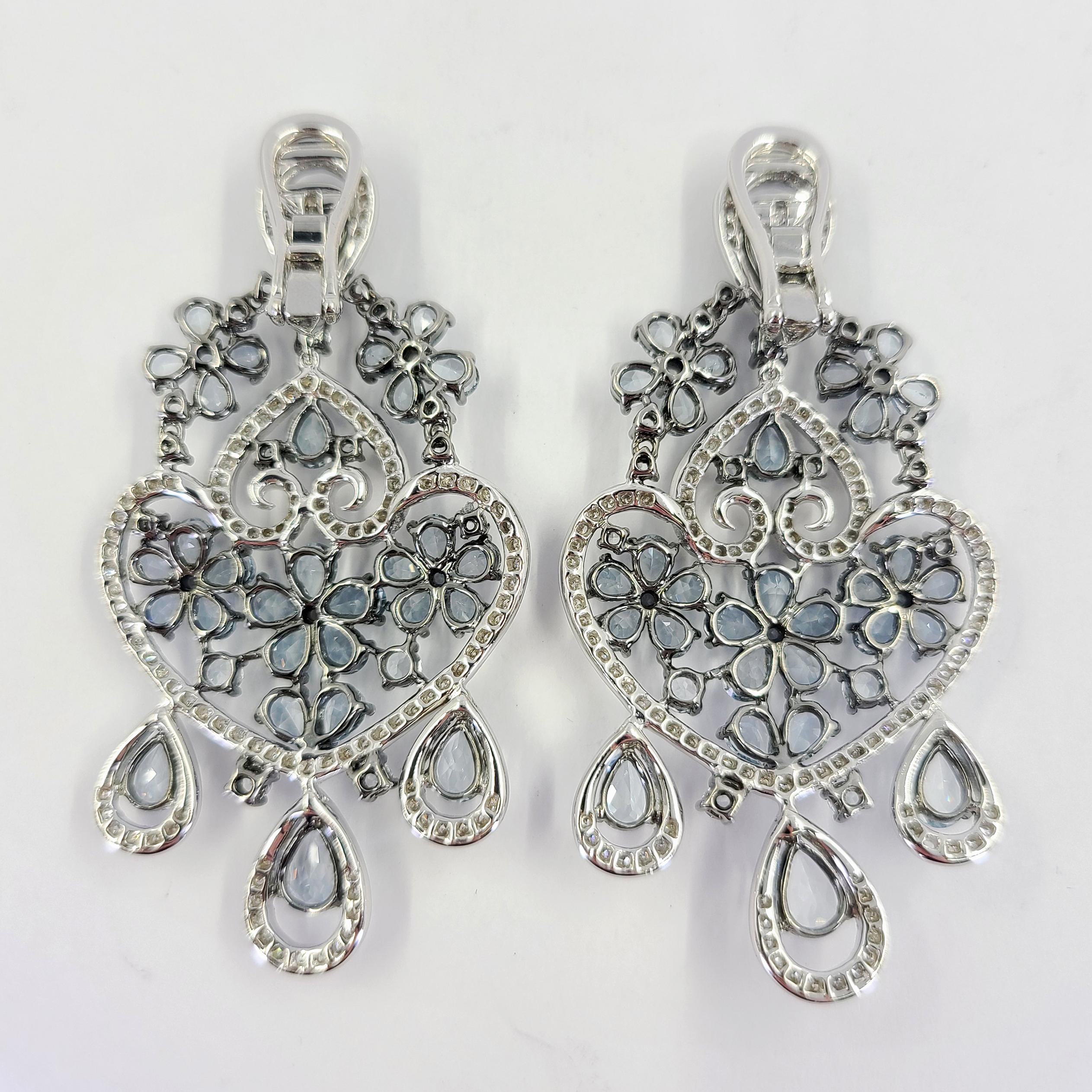 blue crystal chandelier earrings