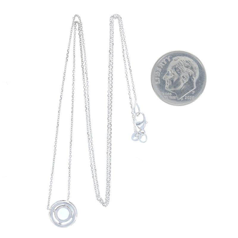 Women's White Gold Aquamarine & Diamond Halo Pendant Necklace 18