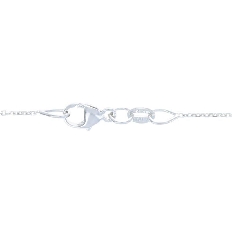 White Gold Aquamarine & Diamond Halo Pendant Necklace 18